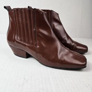 About Arianne Brandy Glossy Florentic Leather Chelsea Women's Sz 39 ( US 9 )